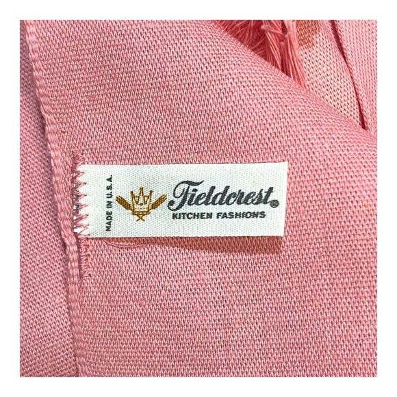 Fieldcrest Pink Kitchen Tea Towel 30" x 18" Cotton Rayon Linen VTG Made In USA - Picture 2 of 5